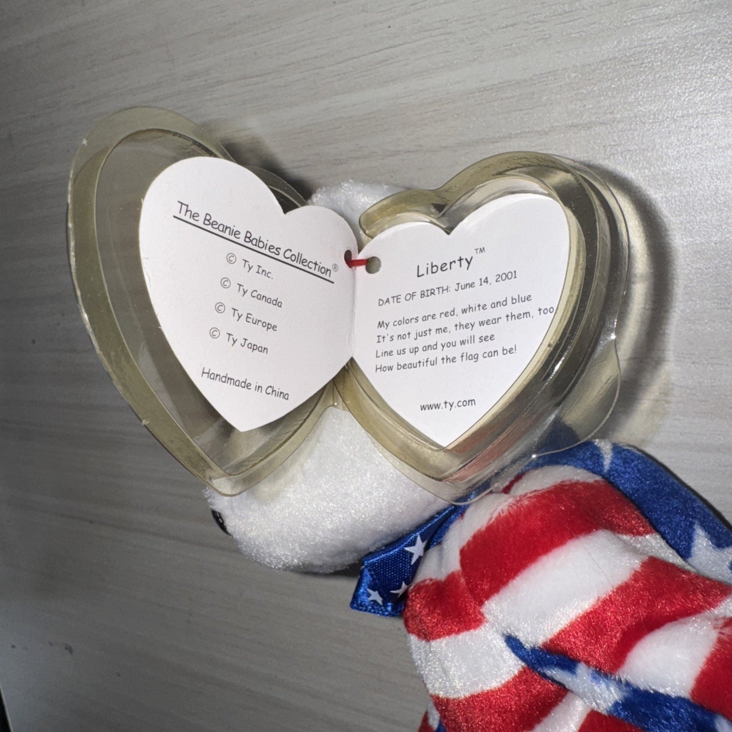 TY Beanie Babies Liberty Bears Lot of 3 VTG 2001 USA Tags RWB Clean Protected