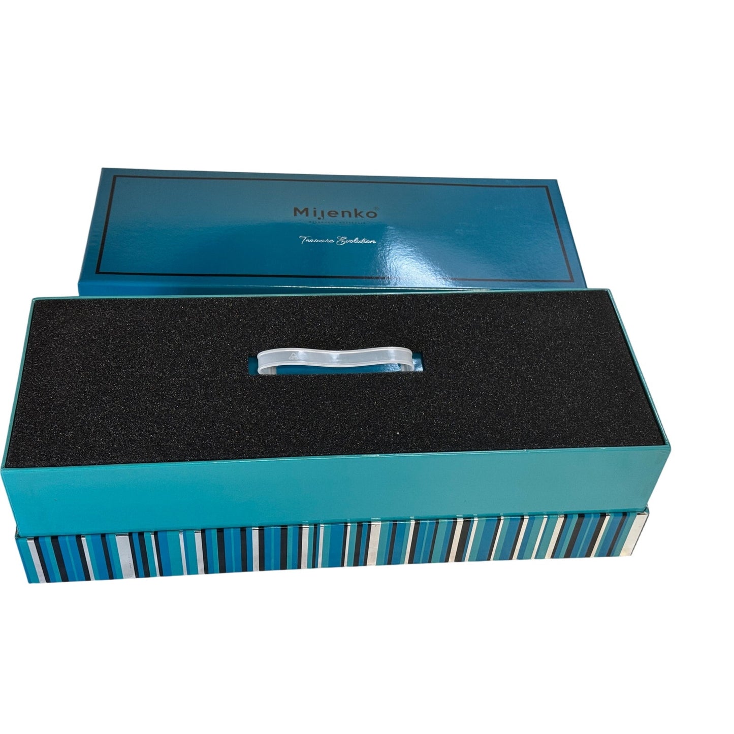Mijenko Acacia Wood 4 Compartment Tea Chest-Glass Lid-Silver Accents🎁Gift-Ready
