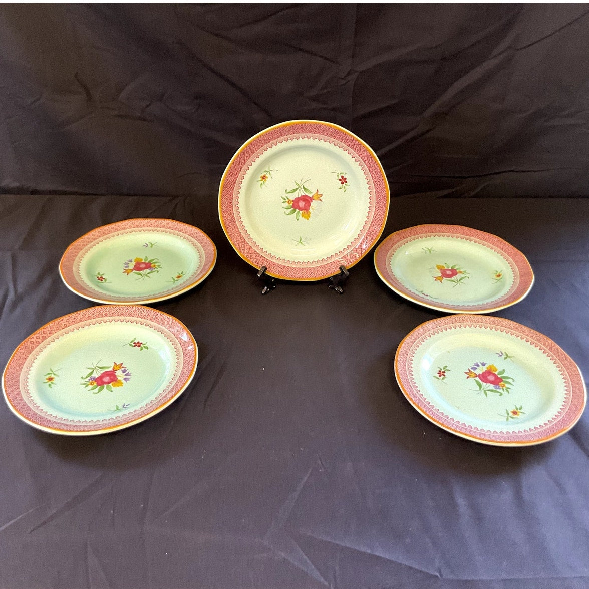 Adams Calyx Ware Lowestoft Bread & Butter Plates - Set of 5