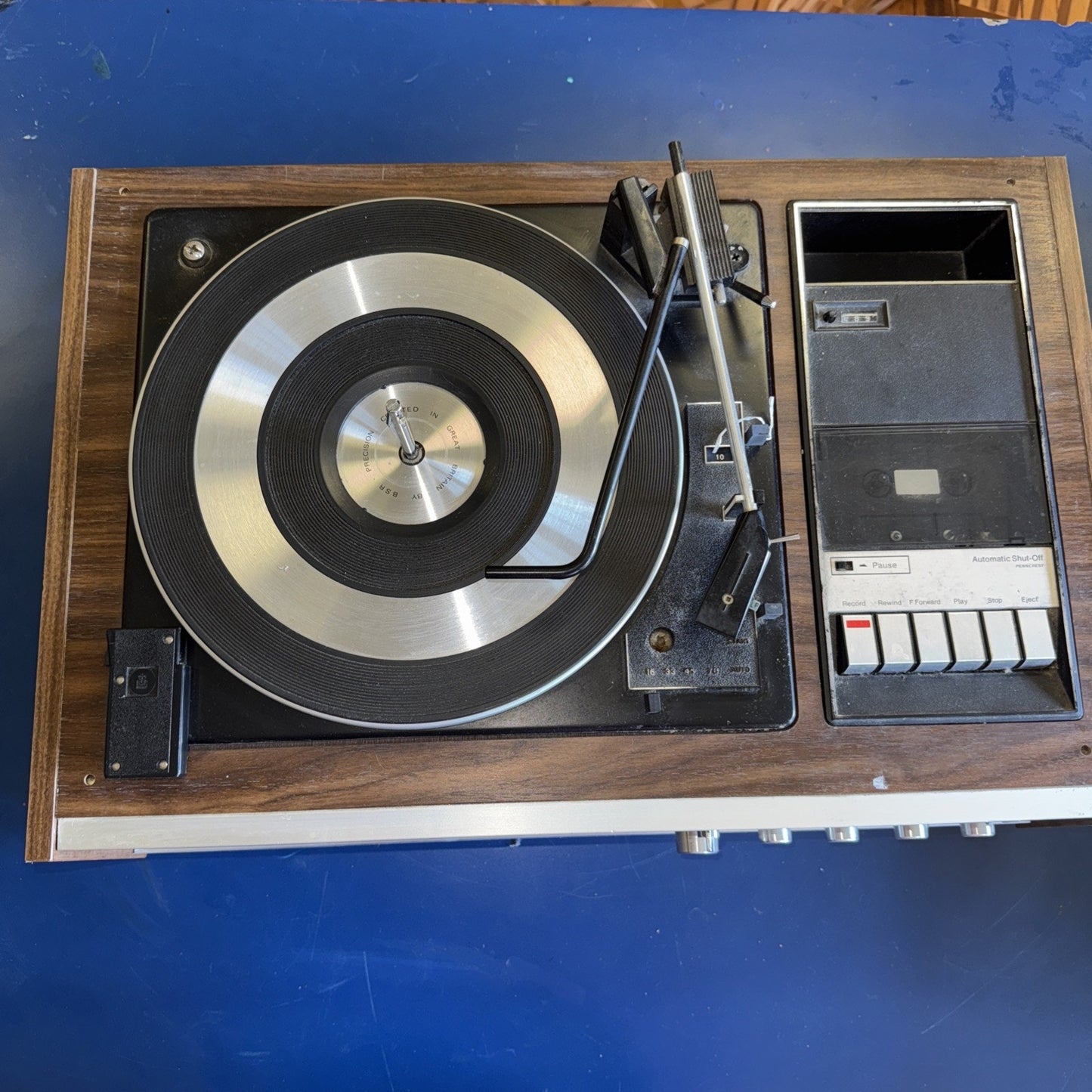 Vtg Pencrest 1981 AM/FM Record Player Cassette Tape Changer Stereo Works