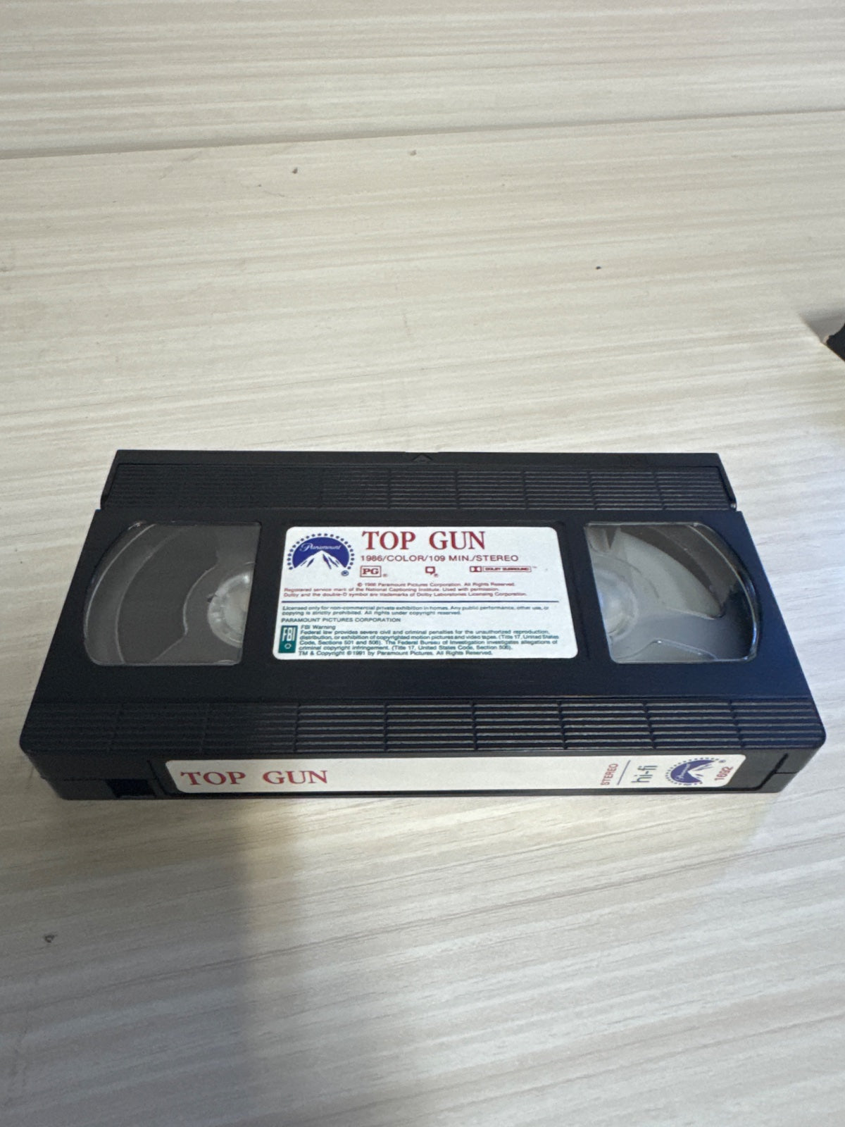 Top Gun (VHS, 1987) Tom Cruise Kelly McGillis Paramount Acceptable