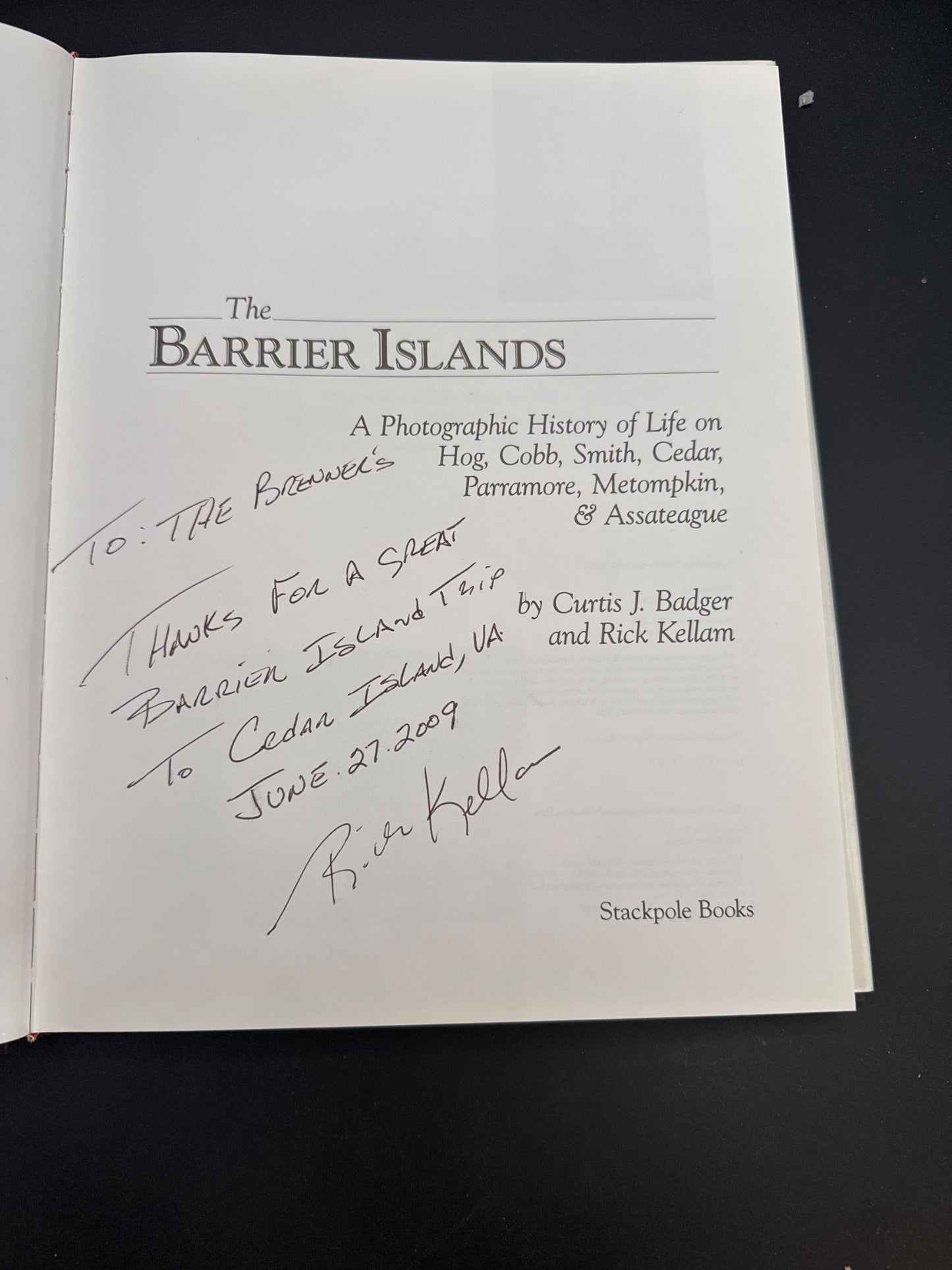 Barrier Islands Badger, Curtis J. and — signed