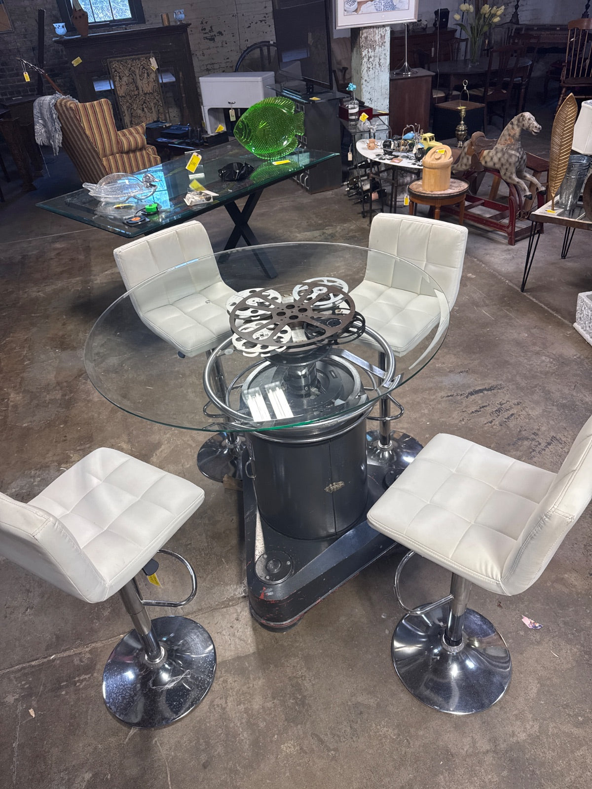 One of a Kind High-Top Bistro Table — 1970s TV Studio Camera Pedestal