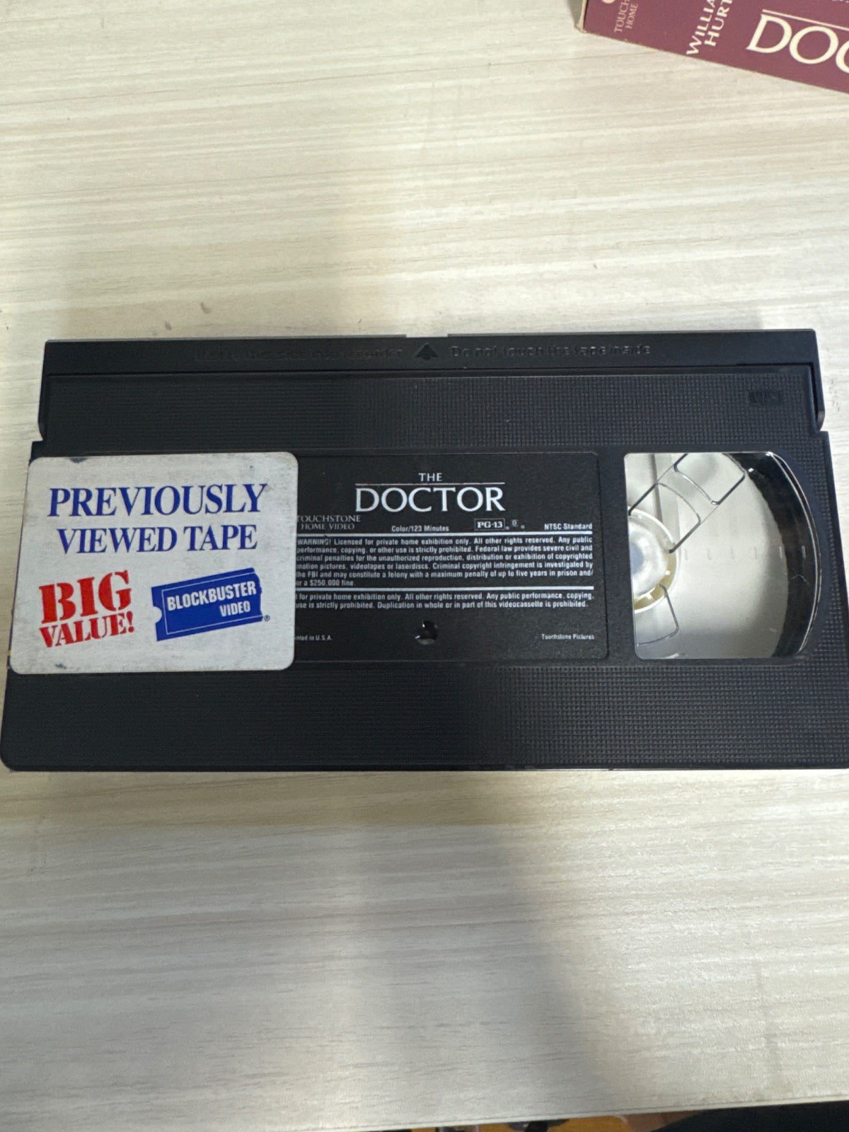 The Doctor (VHS, 1991) William Hurt Touchstone Home Video Acceptable