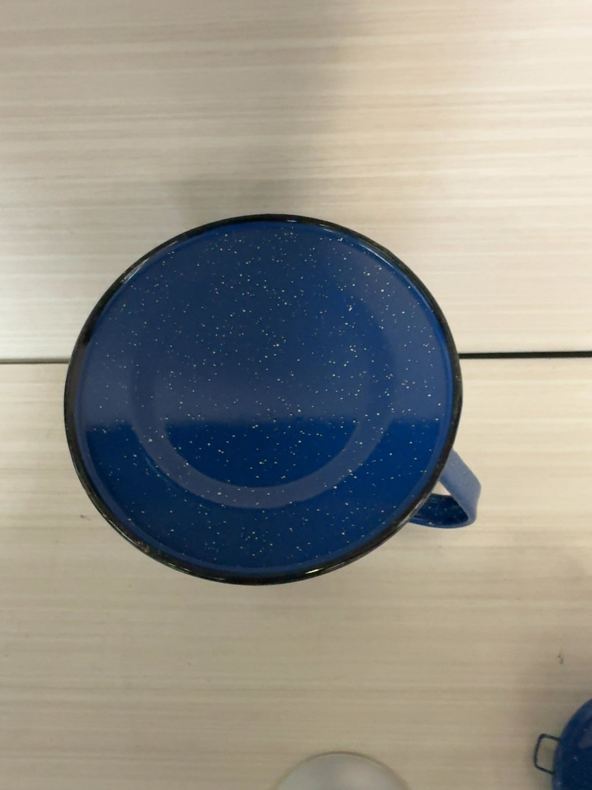 Blue Speckled Enamelware Camping Coffee Percolator Pot with Basket
