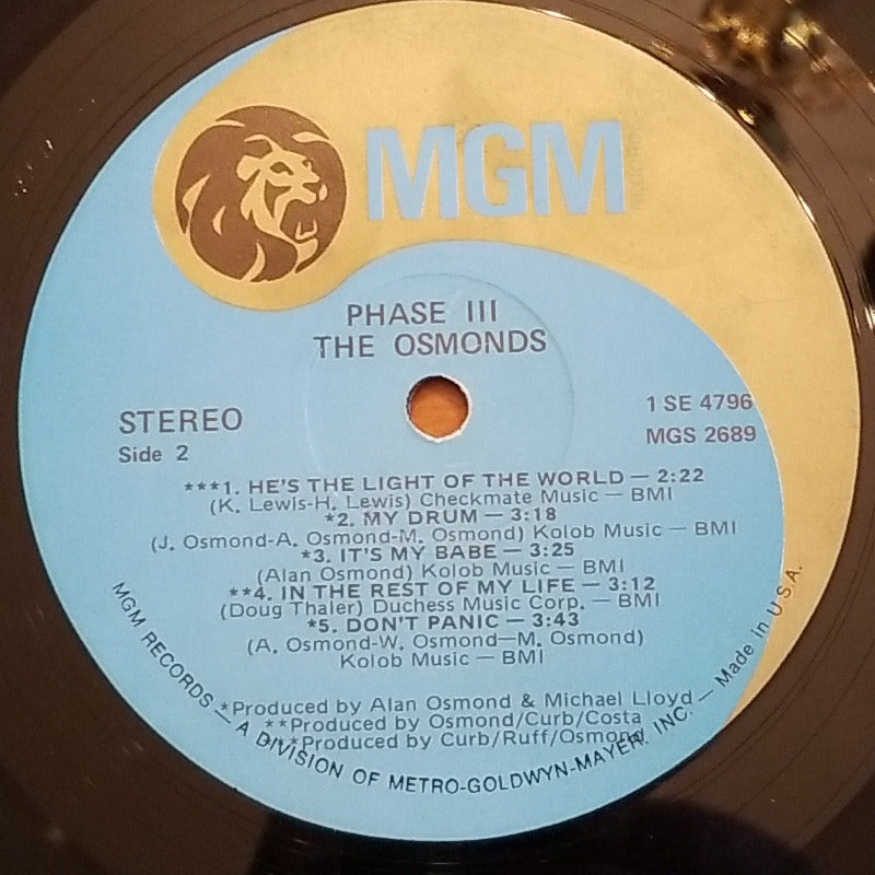 The Osmonds - Phase-III (1971, MGM Records) VG+/VG+
