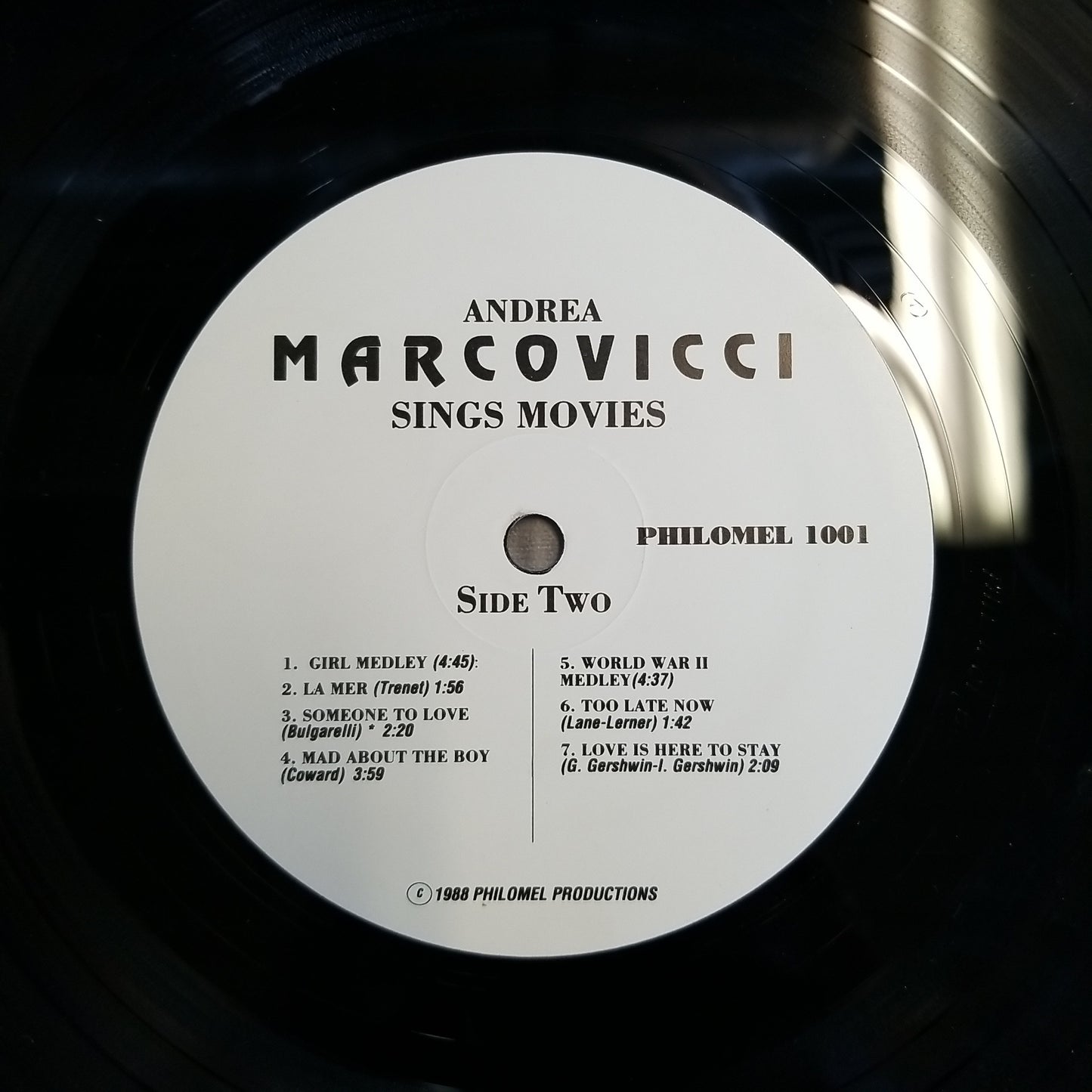 Andrea Marcovicci - Sings Movies (1988, Philomel (2)) VG+/VG+ TEST DO NOT PURCHASE