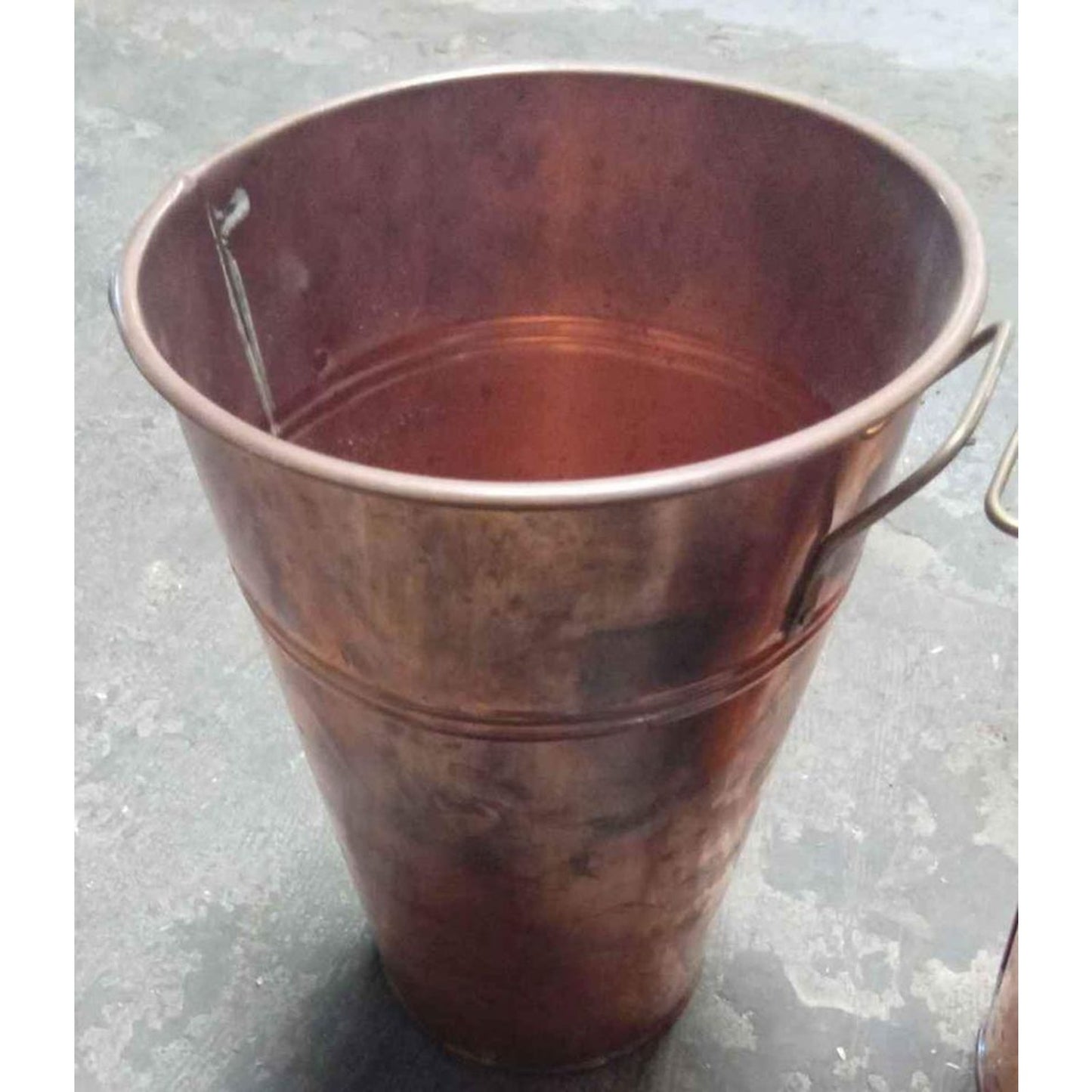 2 - 12” Tall Copper Rustic Decorative Buckets