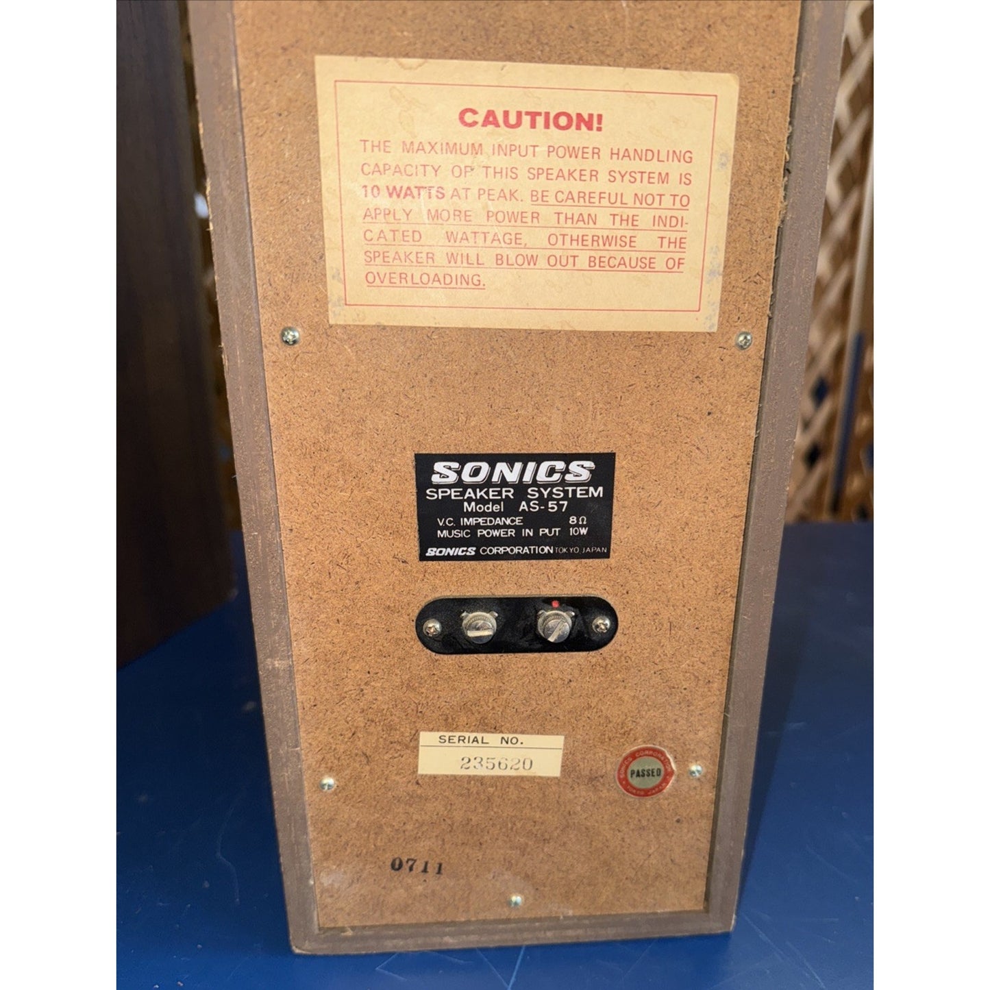 Vintage Sonics AS-57 Speaker 10 Watt 8 Ohms Japan 1968 Pair Tested
