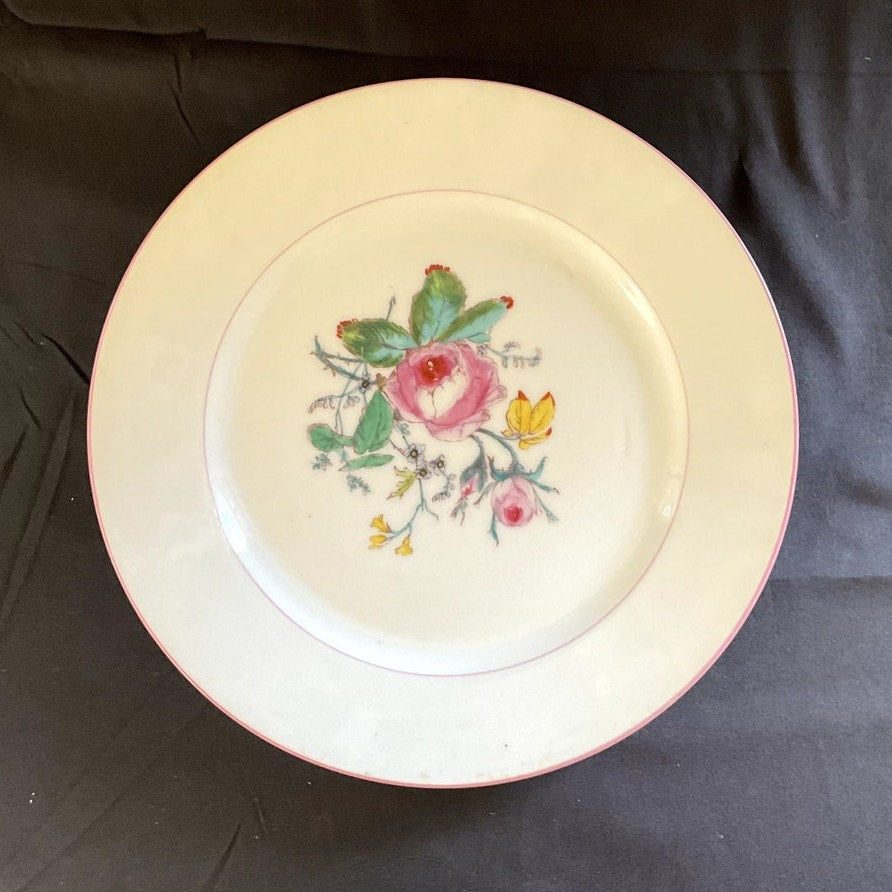 Antique Haviland Limoges Rose Pattern w/ Pink Accents Dinner Plates - Set of 6