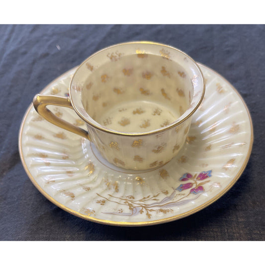 Antique Marx & Gutherz Gilded Demitasse Cup and Saucer circa 1876-1889