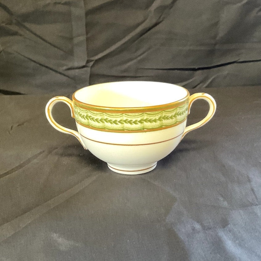 Crown Staffordshire Gilded w/ Ivy Pattern Bouillon Cup & Saucer