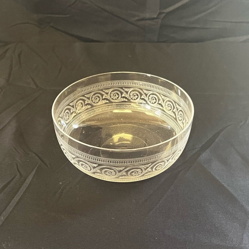 Victorian Style Etched Glass Finger Bowl