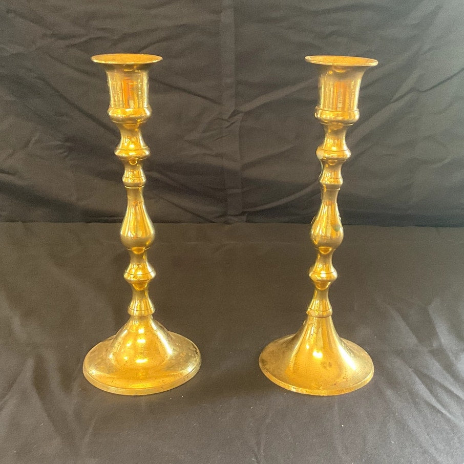 Brass Candle Holders - Pair