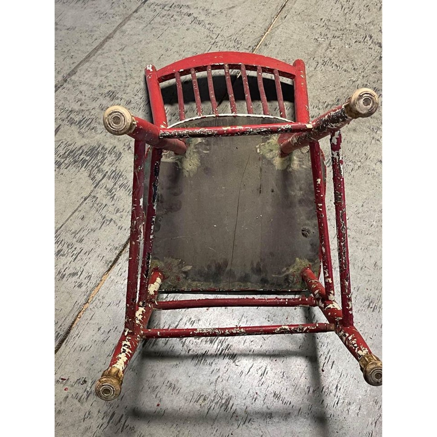 Vintage Farmhouse Wooden Red Chair