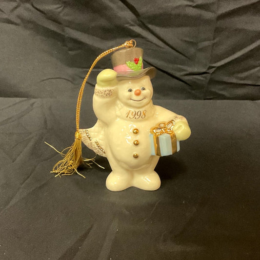 Lenox Snowman Christmas Tree Ornament 1998 Annual Collection