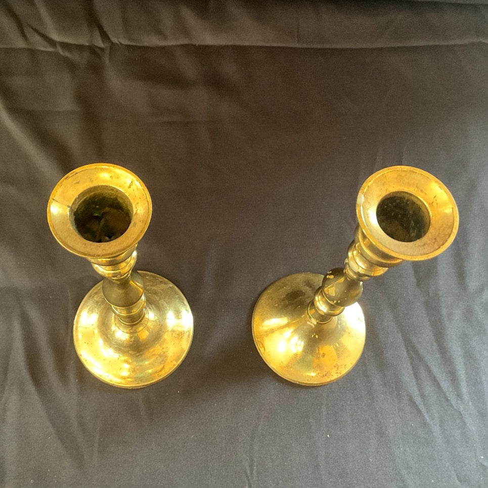 Brass Candle Holders - Pair