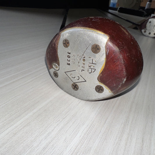 Vintage H&B Model 22-3 RH Wood Driver Reg 3033 Mens Club Good Head & Shaft