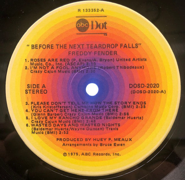 Freddy Fender (2) : Before The Next Teardrop Falls (LP,Album,Club Edition,Stereo)