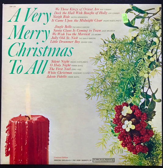 Various : A Very Merry Christmas To All (LP,Compilation,Limited Edition,Mono)