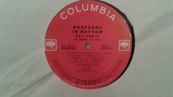 Ray Conniff And His Orchestra & Chorus : Rhapsody In Rhythm (LP,Album,Stereo)