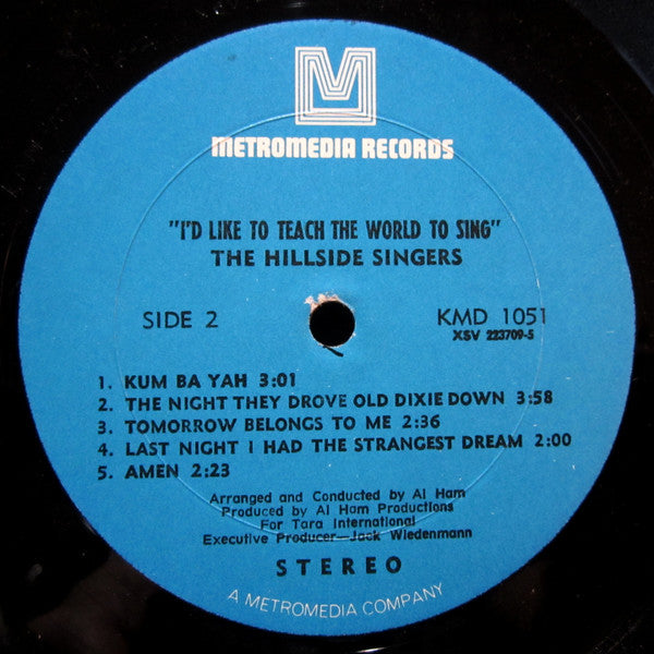 The Hillside Singers : I'd Like To Teach The World To Sing (LP,Album,Club Edition)
