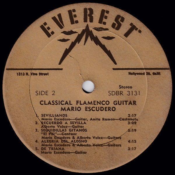 Mario Escudero : Classical Flamenco Guitar (LP,Stereo)