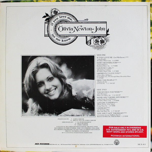 Olivia Newton-John : If You Love Me, Let Me Know (LP,Album,Stereo)