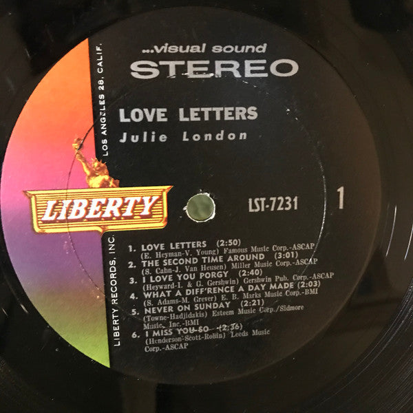 Julie London : Love Letters (LP,Album,Mono)