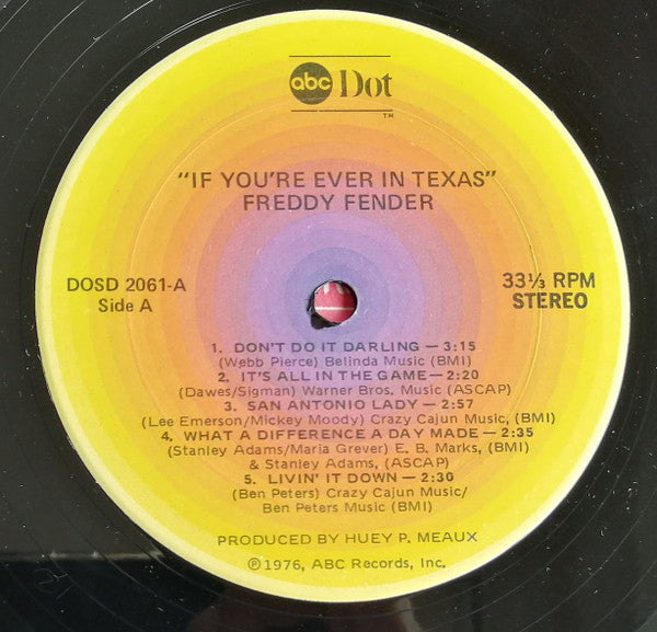 Freddy Fender (2) : If You're Ever In Texas (LP,Album)