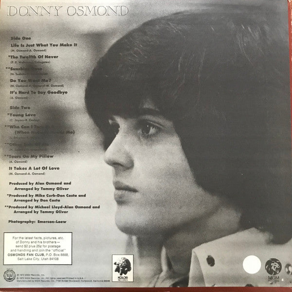 Donny Osmond : Alone Together (LP, Album, San)