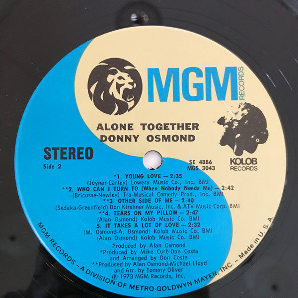 Donny Osmond : Alone Together (LP, Album, San)