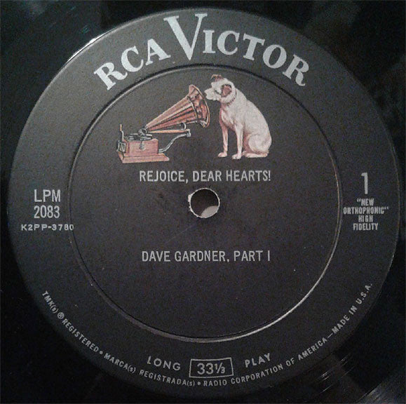Brother Dave Gardner : Rejoice, Dear Hearts! (LP,Album,Mono)