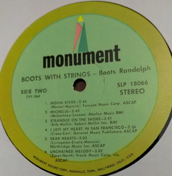 Boots Randolph : Boots With Strings (LP,Album,Stereo)