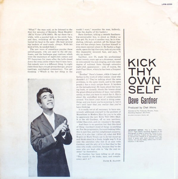 Brother Dave Gardner : Kick Thy Own Self (LP,Mono)