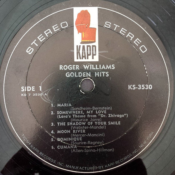 Roger Williams (2) : Golden Hits (LP,Compilation,Stereo)