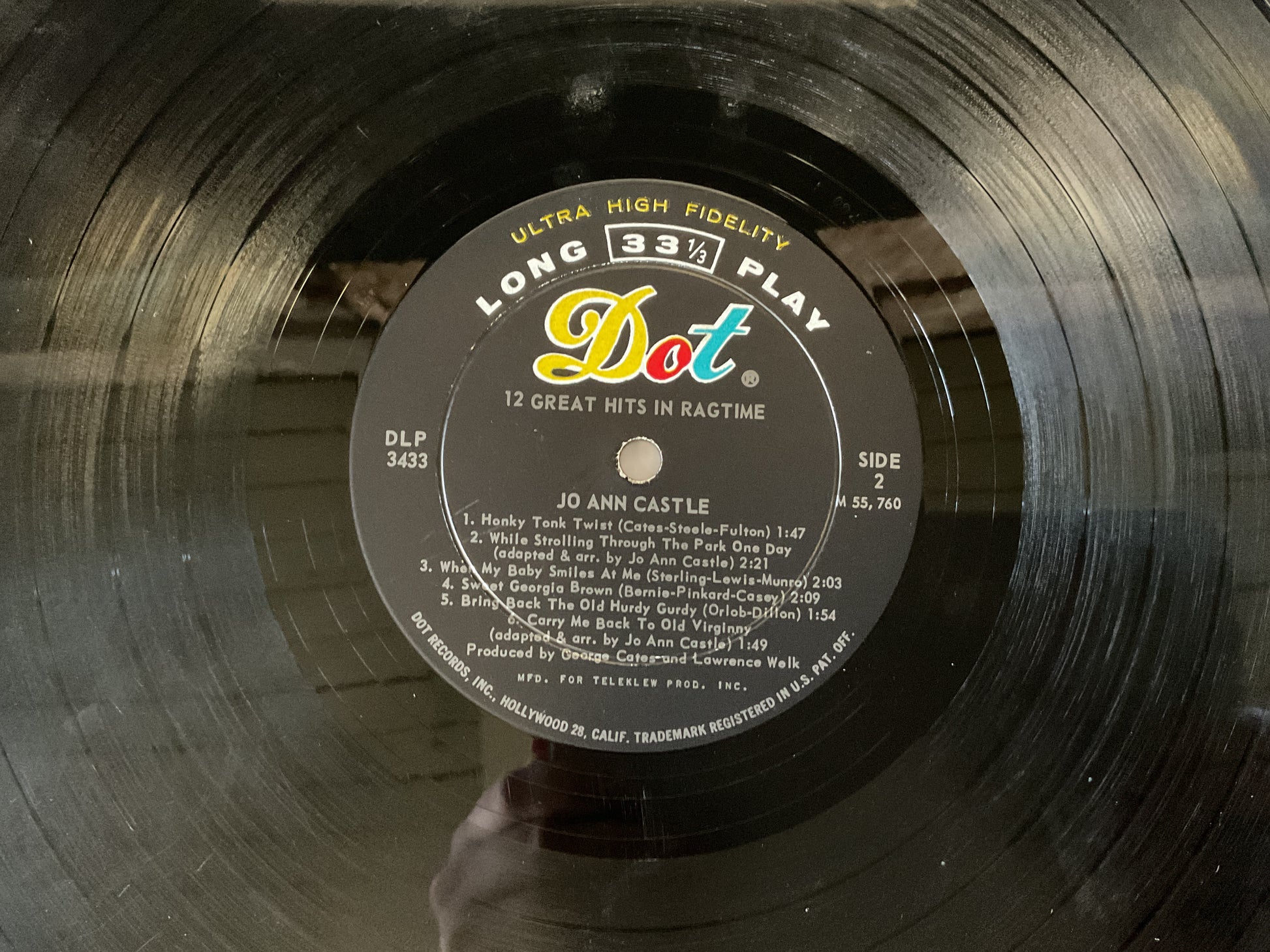 Jo Ann Castle : 12 Great Hits In Ragtime (LP,Album,Mono)