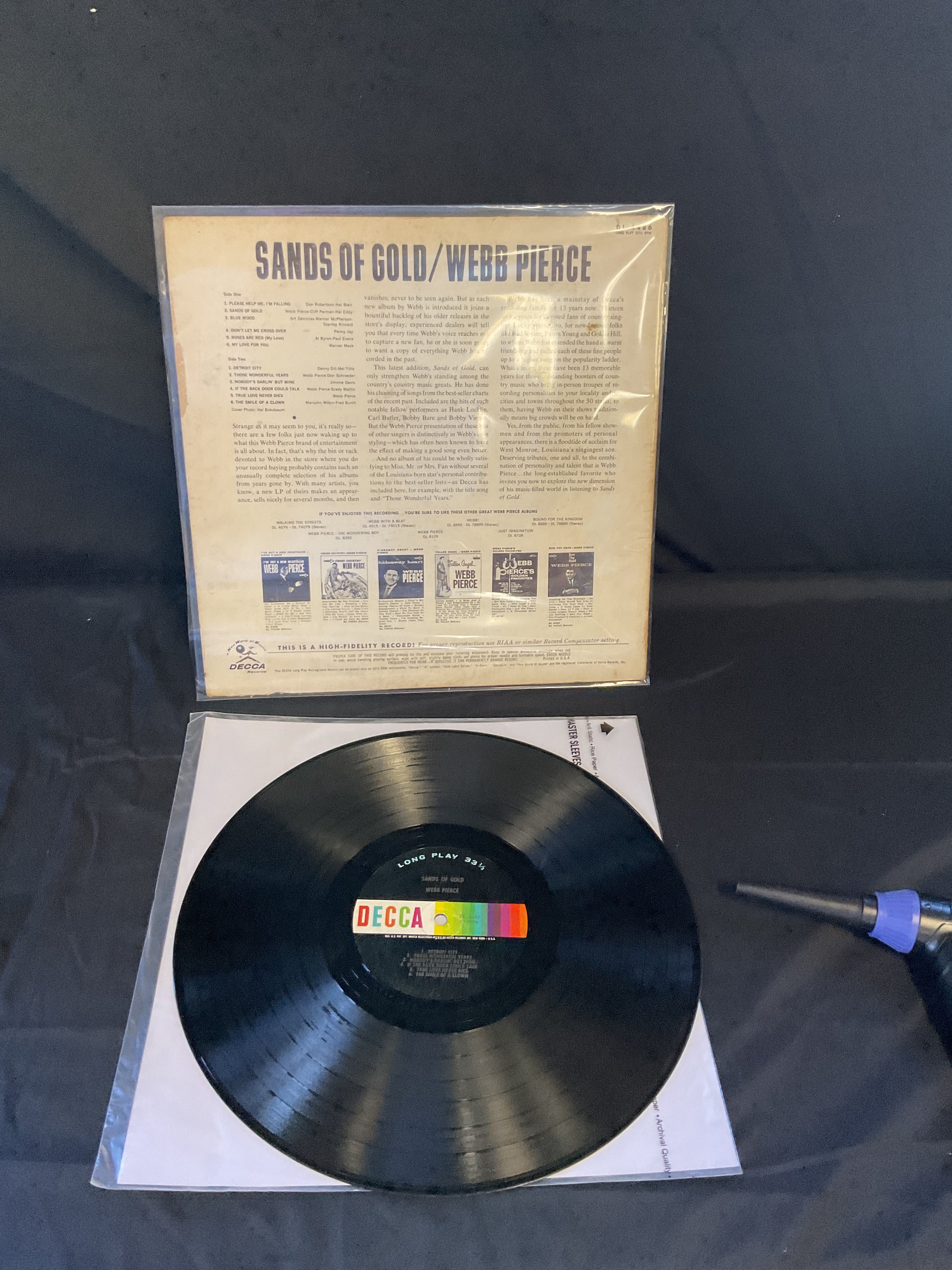 Webb Pierce : Sands Of Gold (LP,Album,Mono)