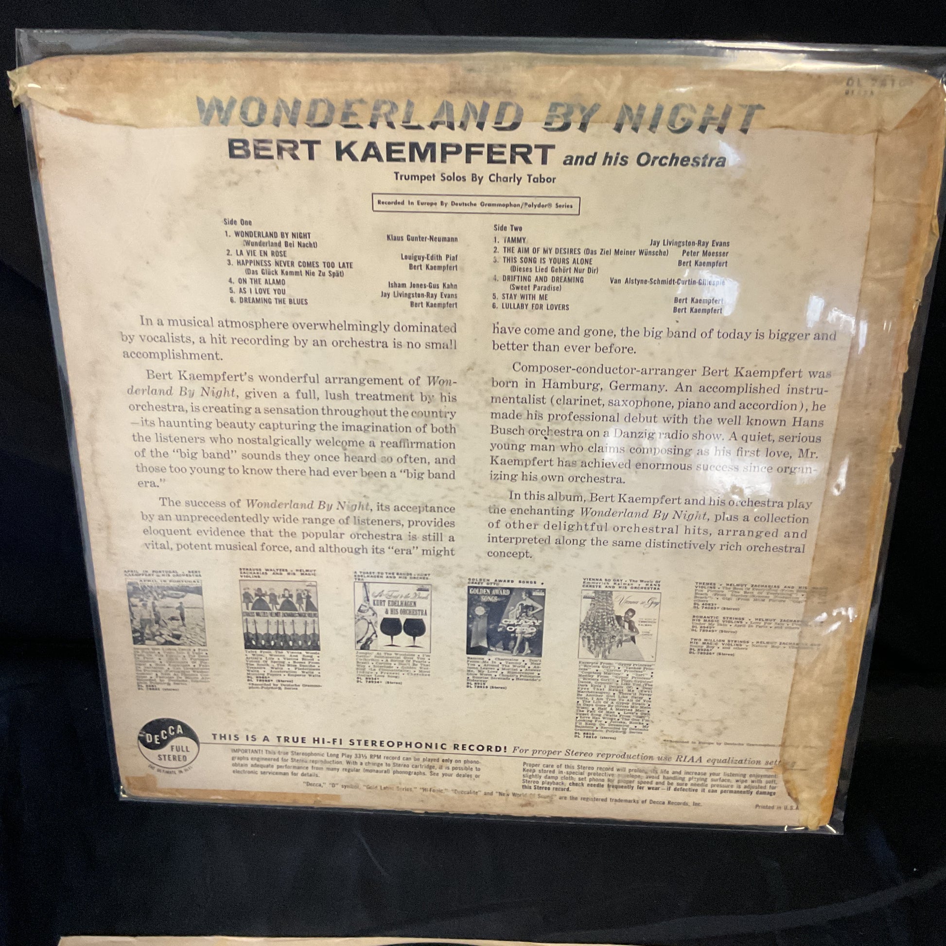 Bert Kaempfert & His Orchestra : Wonderland By Night (LP,Album,Stereo)