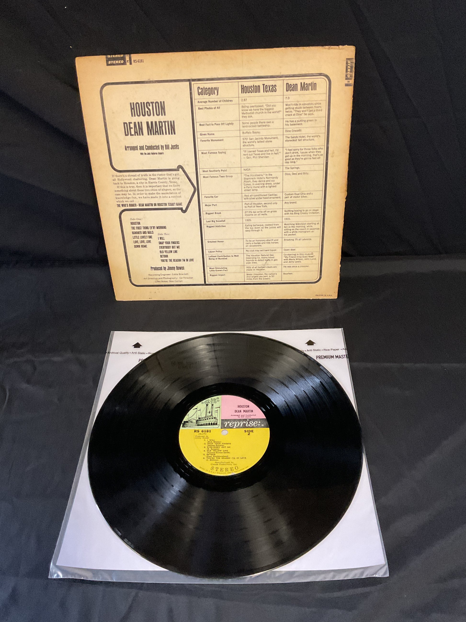 Dean Martin : Houston (LP,Album,Stereo)