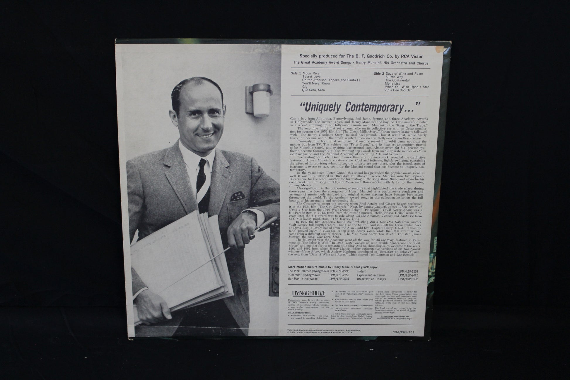 Henry Mancini : Plays The Great Academy Award Songs (LP,Limited Edition,Stereo)