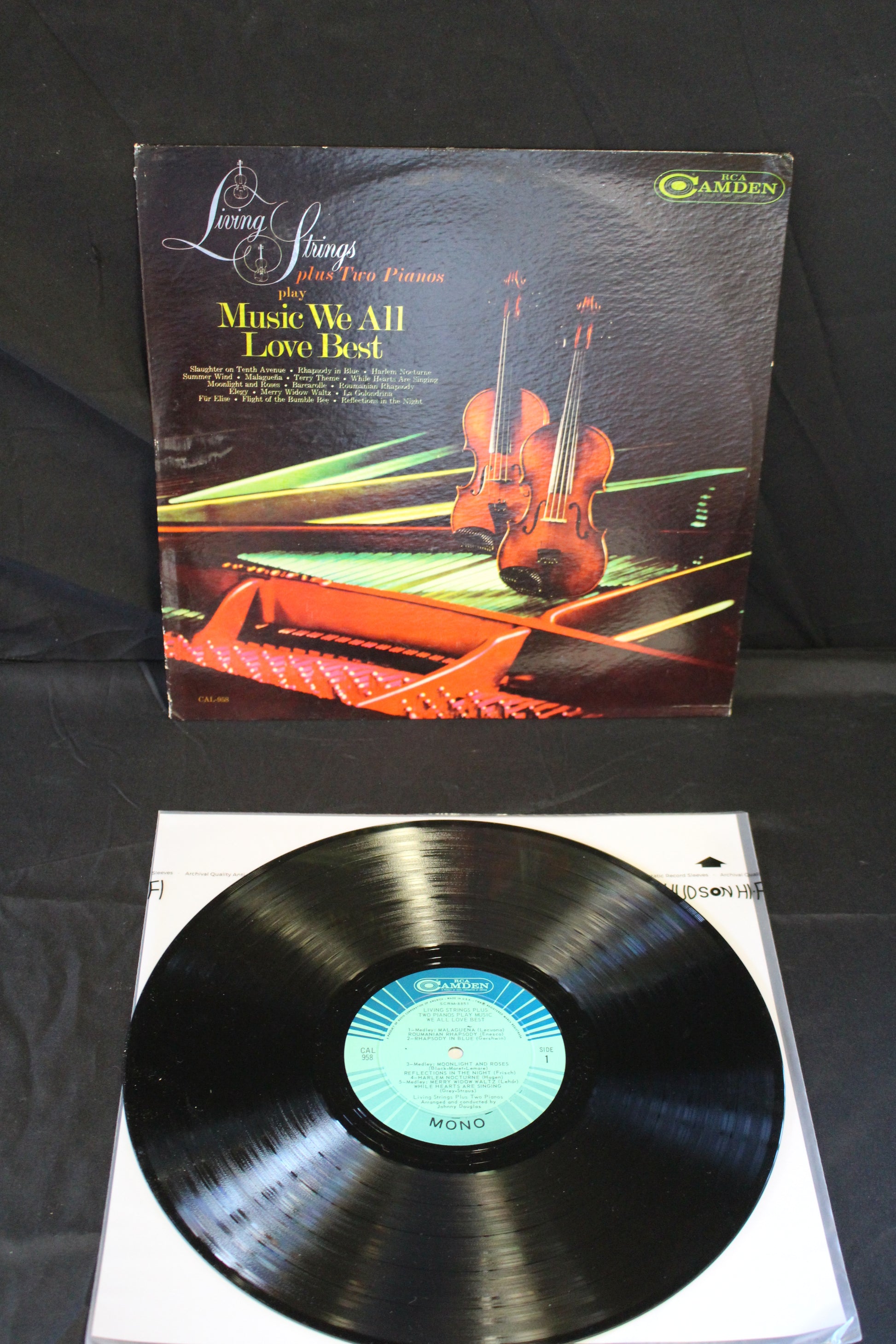 Living Strings : Living Strings Plus Two Pianos Play Music We All Love Best (LP,Mono)
