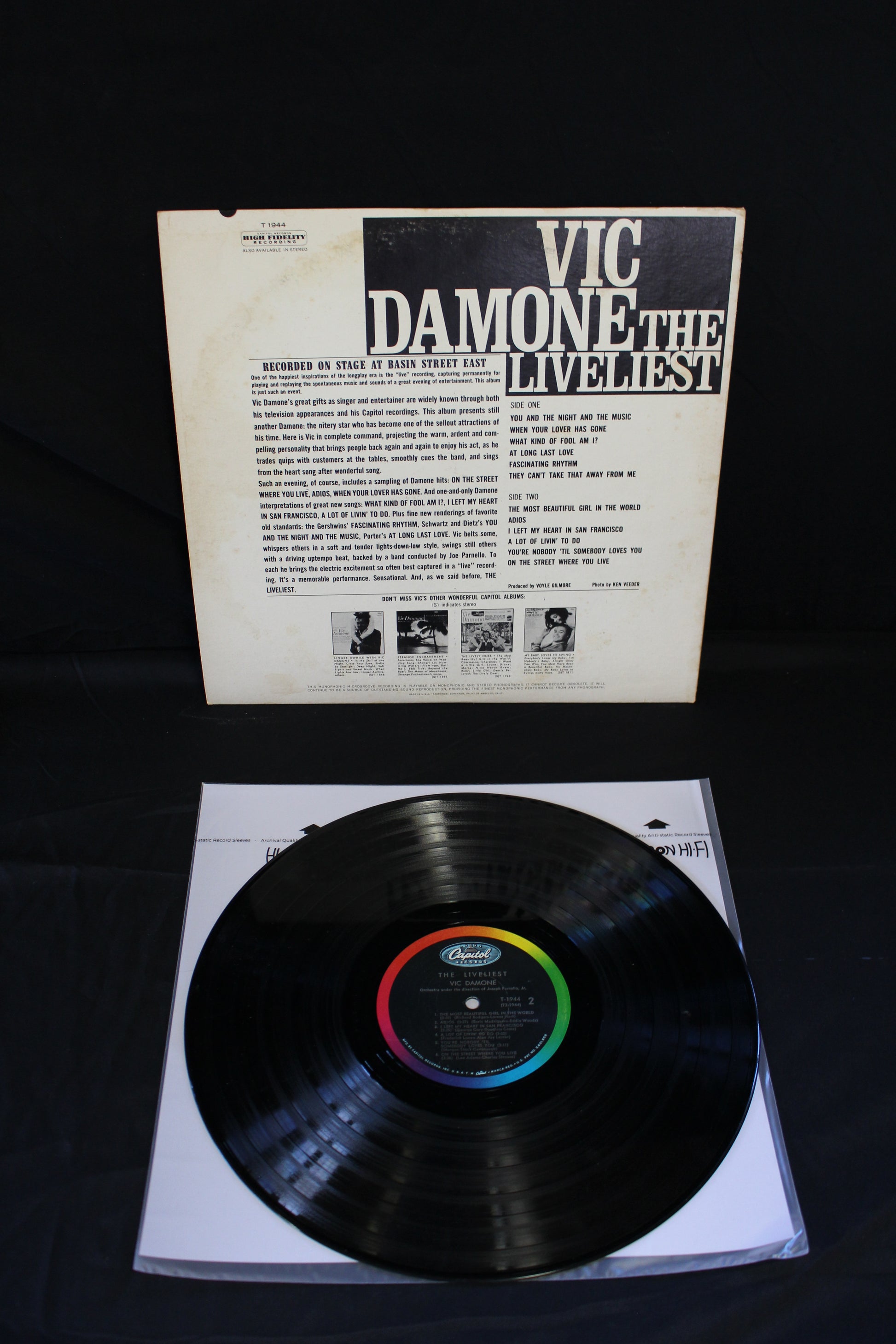 Vic Damone : The Liveliest At Basin Street East (LP,Album,Mono)