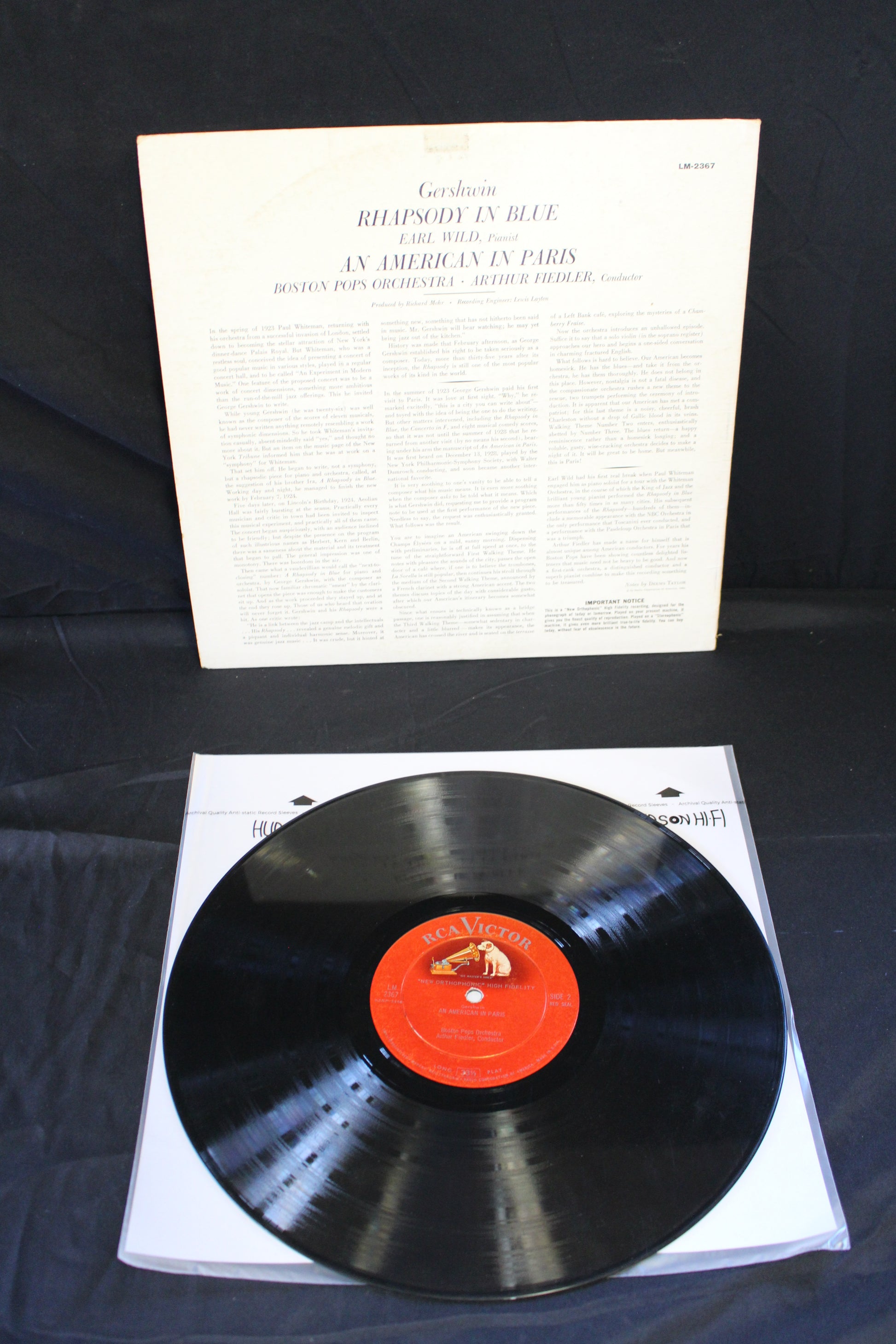 George Gershwin - Arthur Fiedler / Boston Pops Orchestra, Earl Wild : Rhapsody In Blue / An American In Paris (LP,Stereo)
