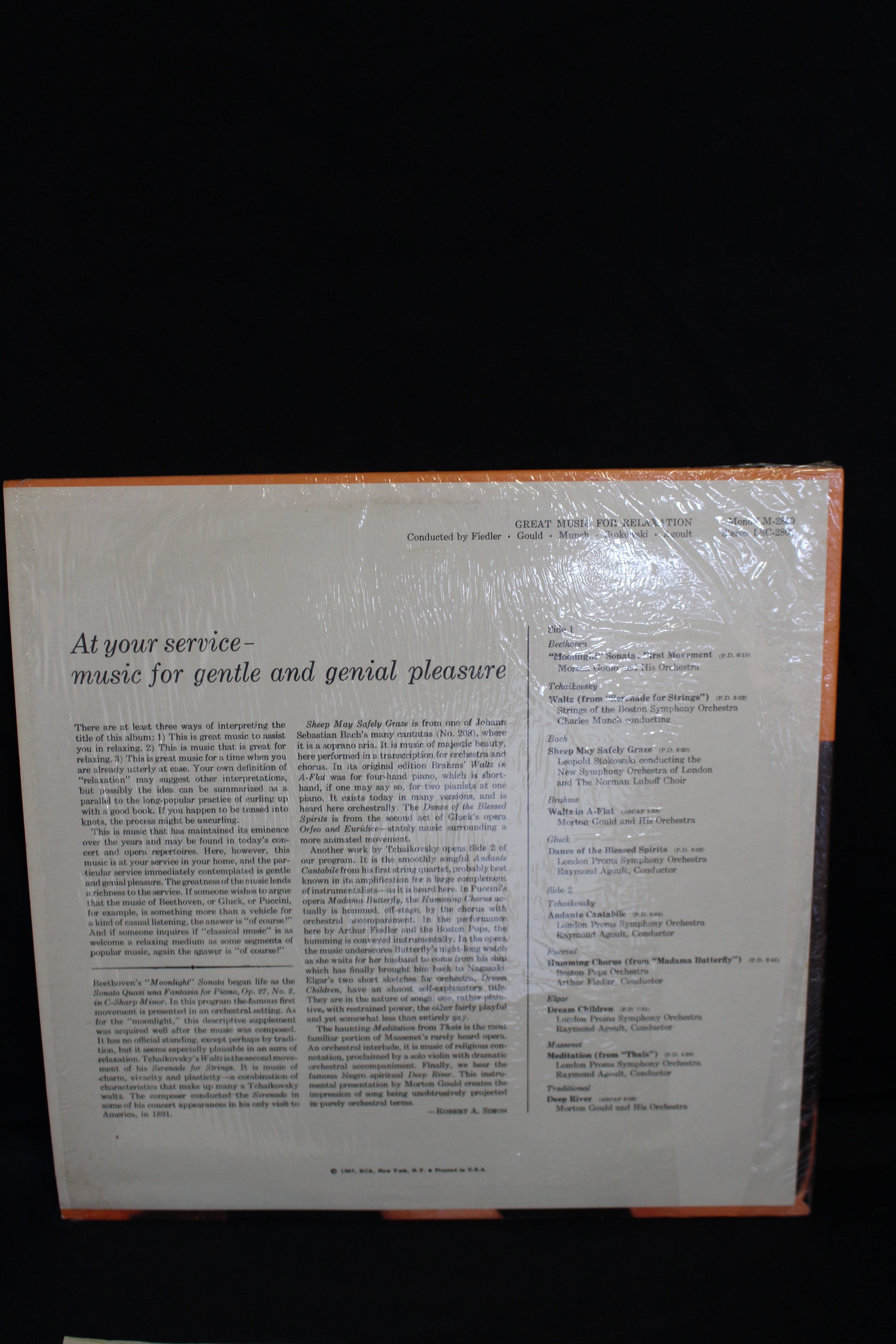 Arthur Fiedler • Morton Gould • Charles Munch • Leopold Stokowski • Raymond Agoult : Great Music For Relaxation (LP,Compilation,Mono)