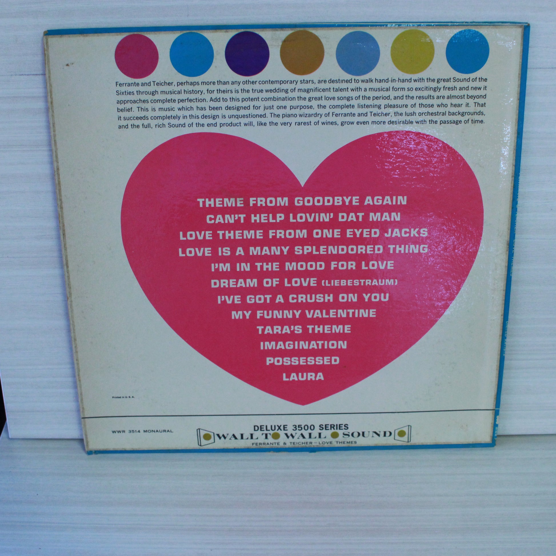 Ferrante & Teicher : Love Themes (LP,Album,Mono)