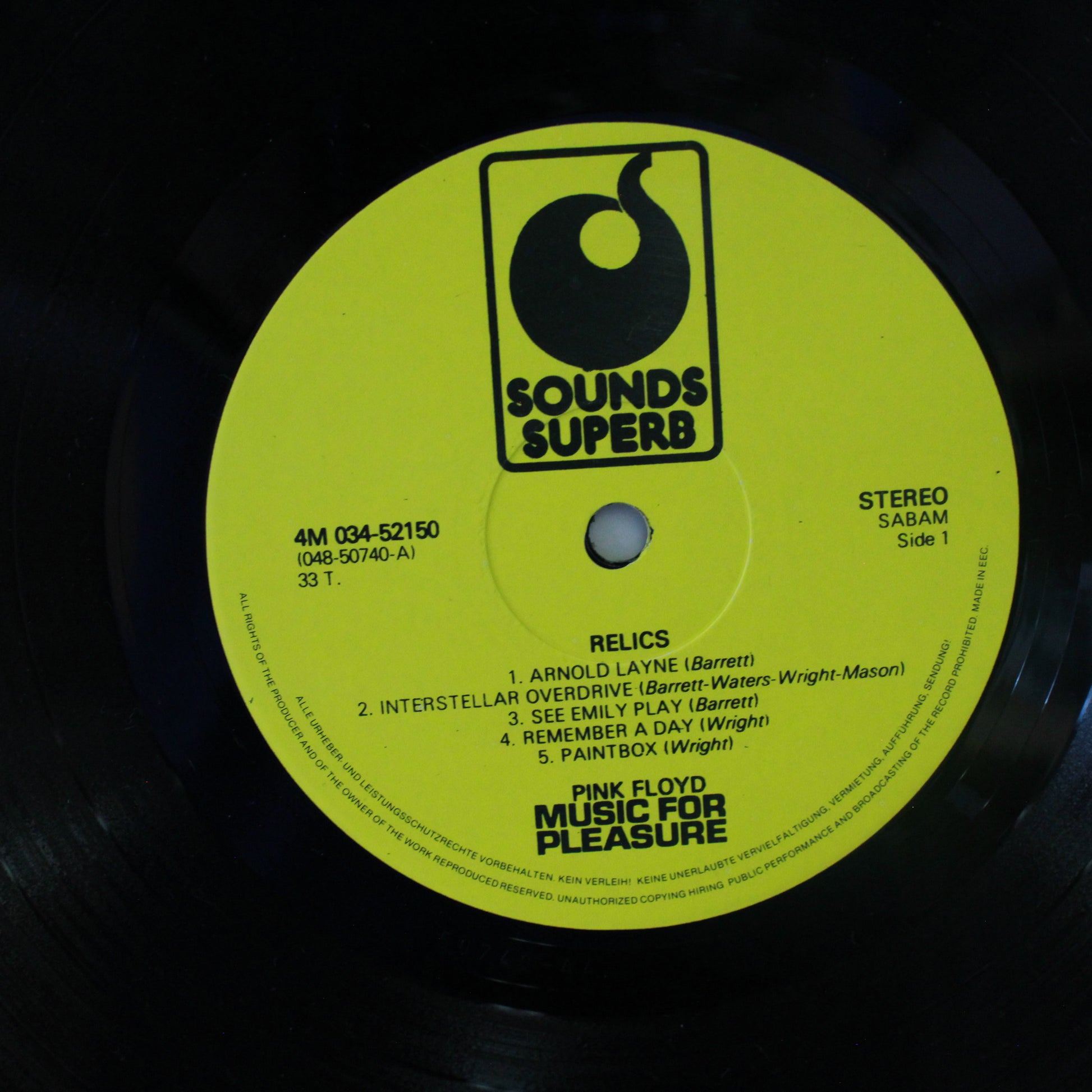 Pink Floyd : Relics (LP,Compilation,Stereo,Mono)