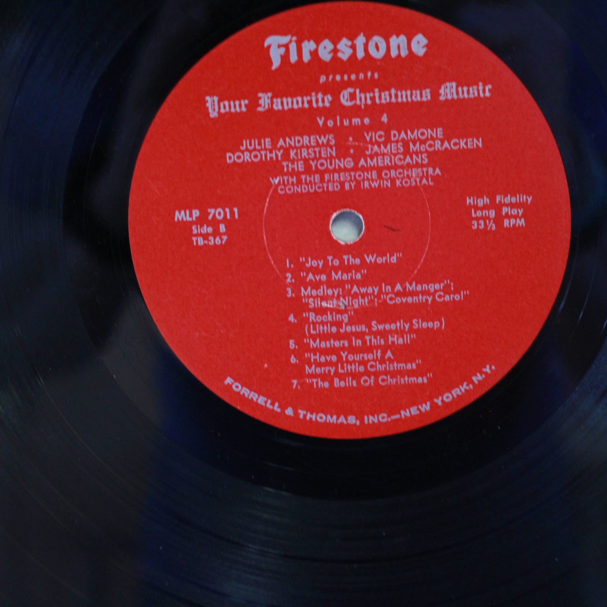 Irwin Kostal And The Firestone Orchestra Starring Julie Andrews • Vic Damone ••• Dorothy Kirsten • James McCracken, The Young Americans : Firestone Presents Your Favorite Christmas Music Volume 4 (LP,Stereo,Album)