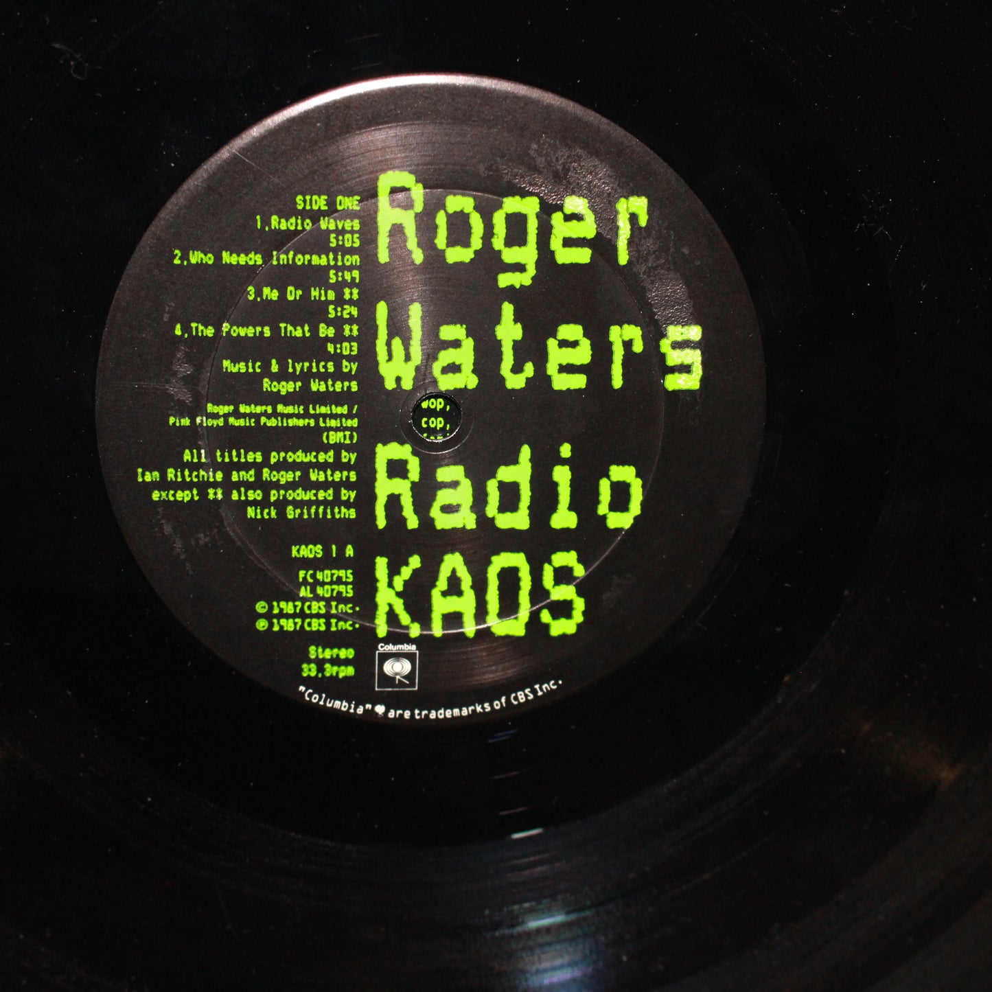 Roger Waters : Radio K.A.O.S. (LP,Album,Stereo)
