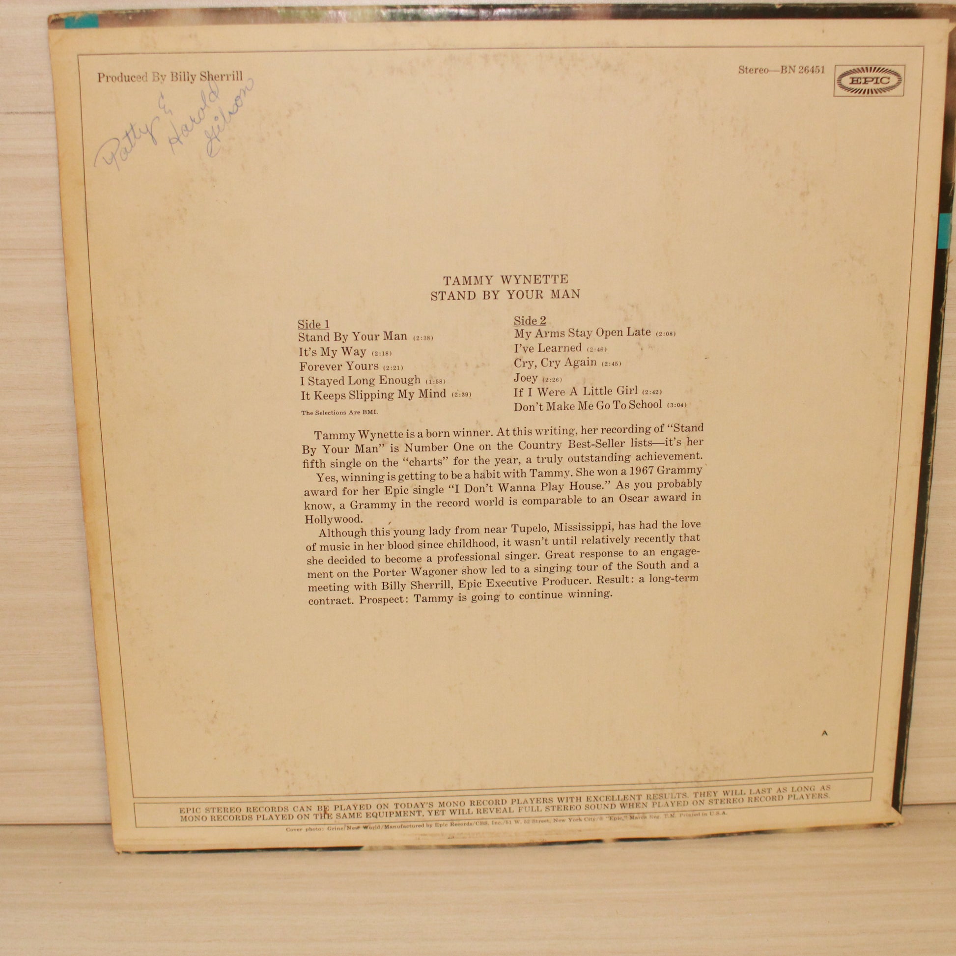 Tammy Wynette : Stand By Your Man (LP,Album)